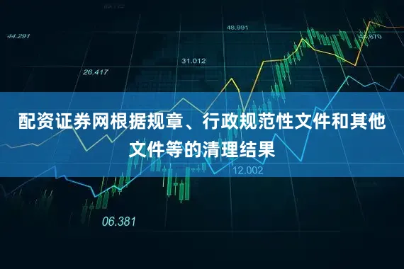 配资证券网根据规章、行政规范性文件和其他文件等的清理结果