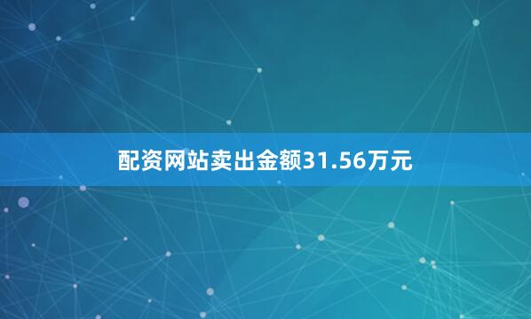 配资网站卖出金额31.56万元